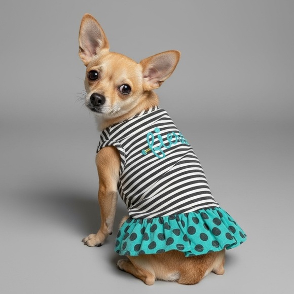Top Paw Other - Fierce Striped Dot Dog Dress